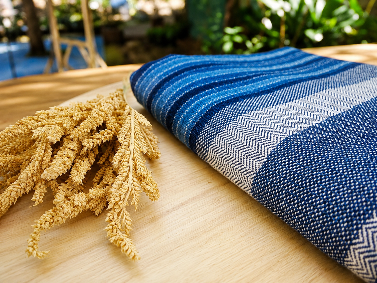 Naturally indigo-dyed cloth from Sakon Nakhon